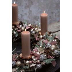 Lysspyd til bloklys / fyrfad <br><br> kobber look <br><br> D7,5 / H11,5 cm <br><br> 