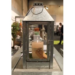 Midi lanterne <br><br> 19 x 19 x 42,5 cm <br><br> Galvaniseret <br><br>
