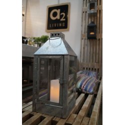Midi lanterne <br><br> 19 x 19 x 42,5 cm <br><br> Galvaniseret <br><br>