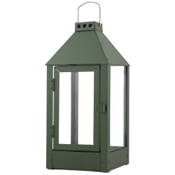 Midi lanterne <br><br> 19 x 19 x 42,5 cm <br><br> Olivengrn