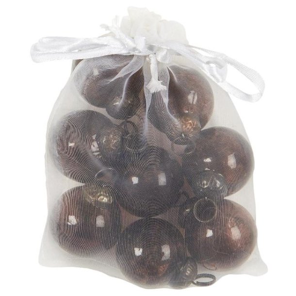 Julekugler mini <br><br> 8 stk. i pose <br><br> mocca <br><br> 