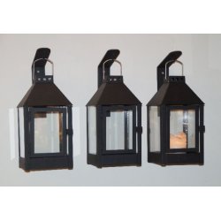 Mini lanterne <br><br> 17 x 17 x 33,5 cm <br><br> Sort <br><br>
