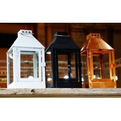 Mini lanterne <br><br> 17 x 17 x 33,5 cm <br><br> Sort <br><br>