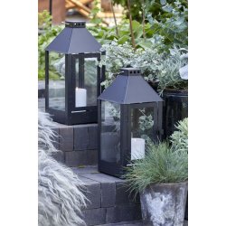 Mini lanterne <br><br> 17 x 17 x 33,5 cm <br><br> Sort <br><br>