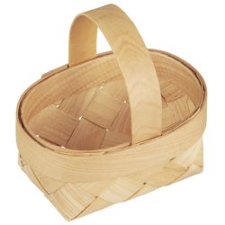 Mini kurv <br><br> m. hank p tvrs <br><br> B: 8 H: 10,5 L: 11,5 cm <br><br>