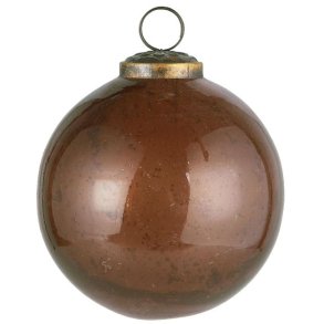 Julekugle <br><br>  9,5 cm <br><br> Pebbled glass <br><br> mocca <br><br>  