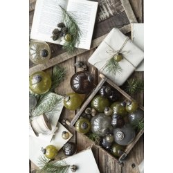 Julekugler mini <br><br> 8 stk. i pose <br><br> autumn green <br><br> 