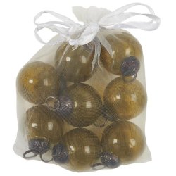 Julekugler mini <br><br> 8 stk. i pose <br><br> autumn green <br><br> 