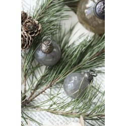 Julekugler mini <br><br> 8 stk. i pose <br><br> grey <br><br> 