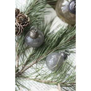 Julekugler mini <br><br> 8 stk. i pose <br><br> grey <br><br> 