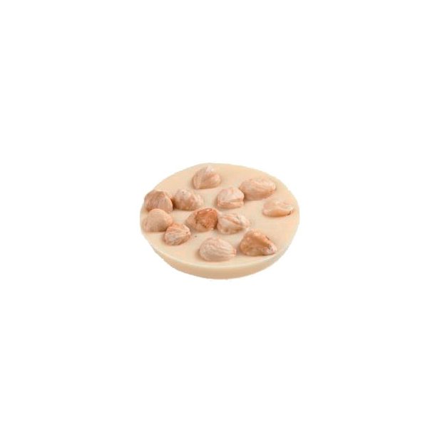 N�ddet�rte <br><br> hvid med hasseln�dder <br><br> 