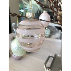 Pskeg i glas <br><br> m/ striber <br><br> rosa