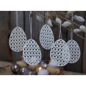 Papirklip g m/ mnster <br><br> 5 stk i pose <br><br> creme