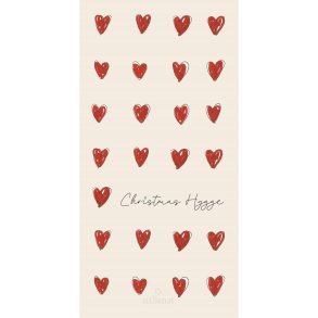 Juleservietter - aflange <br><br> 16 stk./pk <br><br> Hjerter og Christmas Hygge <br><br>