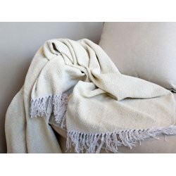 Aix Plaid af overskudsgarn <br><br> honning <br><br> 180 x 130 cm <br><br>