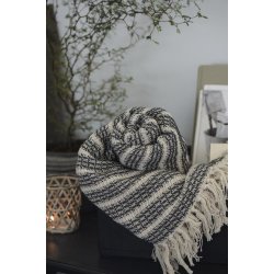 Plaid <br><br> creme/mrkegr m. stribemnster <br><br> 