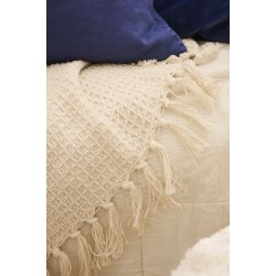 Plaid <br><br> creme - vaffelv�vet <br><br> 130 x 160 cm <br><br>