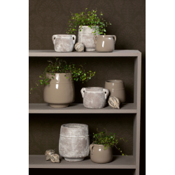 Laurits potte <br><br> D12 / H10 cm<br><br> grbrun <br><br> 