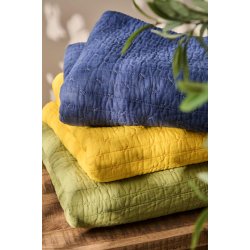 Quilt t�ppe <br><br> indigo m/ korssting <br><br> 130 x 180 cm <br><br> 
