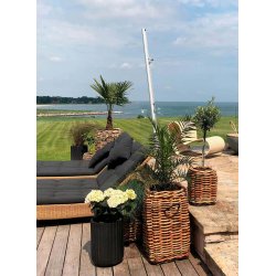 Rattan kurv <br><br> firkantet - maxi