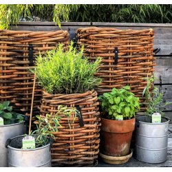 Rattan kurv <br><br> firkantet - maxi