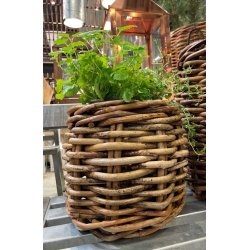 Rattan kurv <br><br> rund - mini low
