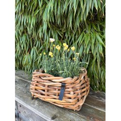 Rattan bowle <br><br> mini -firkantet <br><br> 30/34 x 30/34 cm <br><br>
