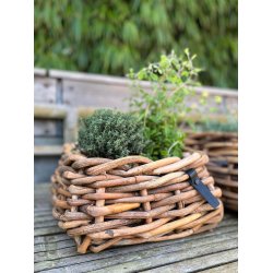 Rattan bowle <br><br> mini -firkantet <br><br> 30/34 x 30/34 cm <br><br>