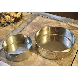 Rund plantebakke <br><br> galvaniseret <br><br> Mini - 25 x H9 cm