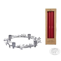 Sampak <br><br> Adventslys - Svanem�rket + adventsstage <br><br> R�d <br><br> 