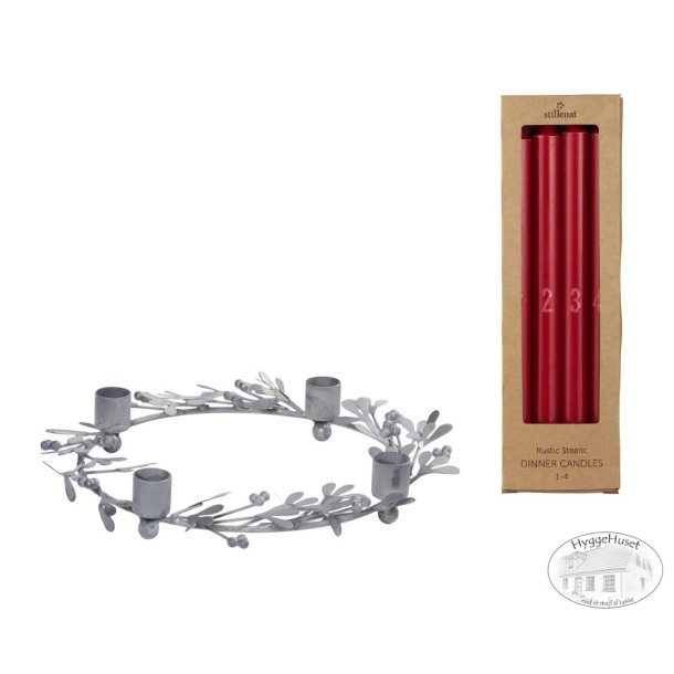 Sampak <br><br> Adventslys - Svanem�rket + adventsstage <br><br> R�d <br><br> 