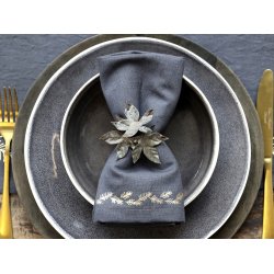 Mundserviet m. guldprint <br><br> st af 4 <br><br> kul