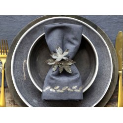 Servietring <br><br> antique messing <br><br> m. mnsterblade