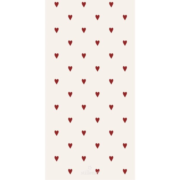 Servietter - aflange <br><br>16 stk./pk <br><br> Hjerter <br><br> 