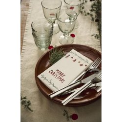 Juleservietter- aflange <br><br> 16 stk./pk <br><br> Merry Christmas og juleranke <br><br>