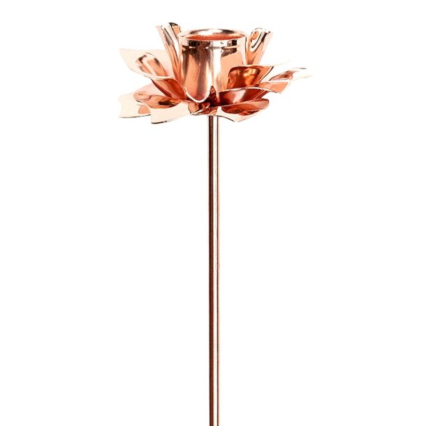 Spear flower lysspyd <br><br> til kertelys <br><br> kobber look <br><br> 15 cm <br><br> 