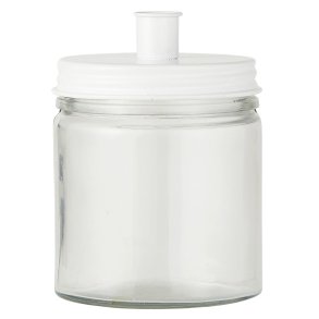 Glas stage til bedelys <br><br> hvid <br><br> 