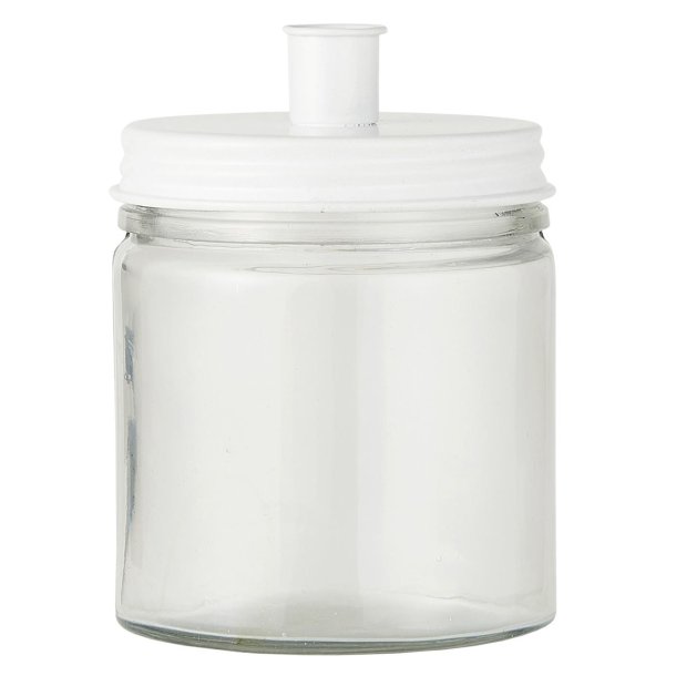 Glas stage til bedelys <br><br> hvid <br><br> 