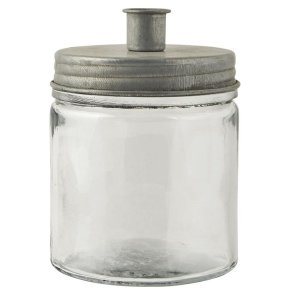 Glas stage til bedelys <br><br> zink <br><br>
