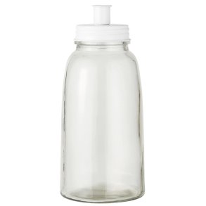 Glas stage med metallg <br><br> hj model <br><br> til bedelys <br><br> Hvid <br><br>