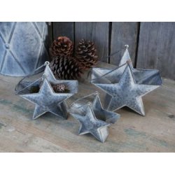Stjernekurv m. hank <br><br> lille <br><br> antique zink <br><br> 