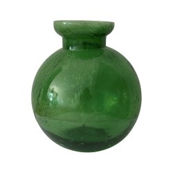 Vase <br><br> mundblst genbrugsglas <br><br> grn <br><br> h 16,5 cm <br><br>