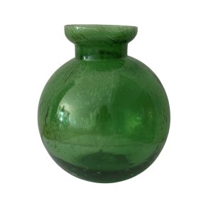 Vase <br><br> mundblst genbrugsglas <br><br> grn <br><br> h 16,5 cm <br><br>