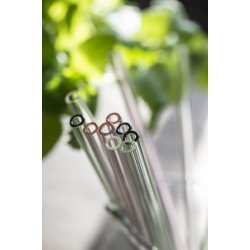 Glas sugerr <br><br> st med 8 stk + 1 rensebrste