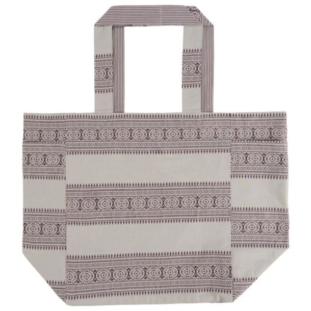 Taske <br><br> lilla / beige <br><br>