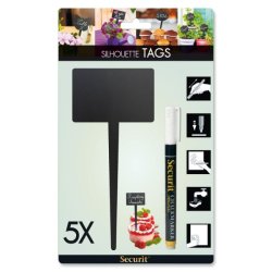 5-pk. kridttavler m. spyd <br><br> inkl. 1 stk markerpen <br><br> Securit