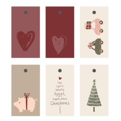 Til / Fra kort <br><br> My Nostalgic Christmas <br><br> s�t m. 6 stk. <br><br>