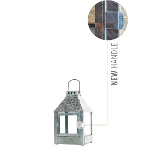 Mini quadro lanterne <br><br> 17 x 17 x 27,5 cm <br><br> Galvaniseret <br><br>
