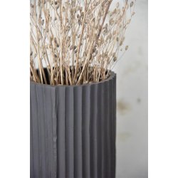 Vase <br><br> cylinderformet m/ riller <br><br> 21 cm