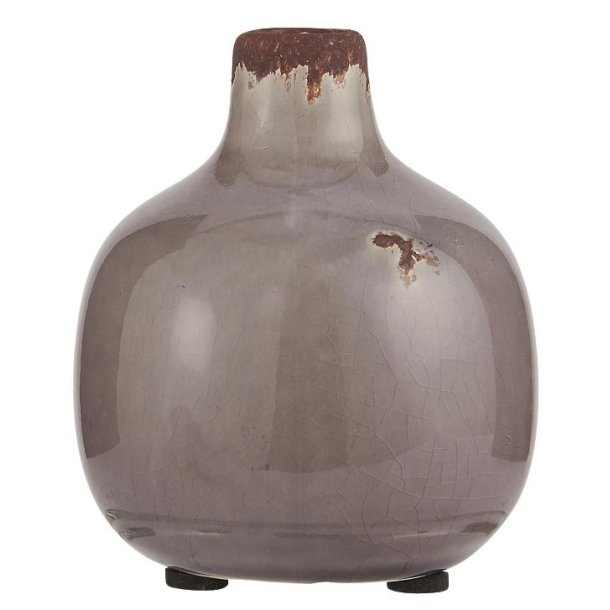 Lille glaseret vase <br><br> lilla <br><br>